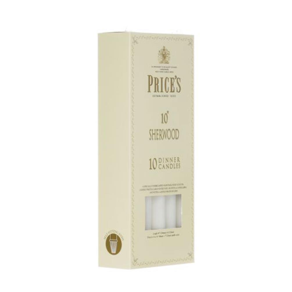 Price's Sherwood White Dinner Candles 25cm (Box of 10) Extra Image 1